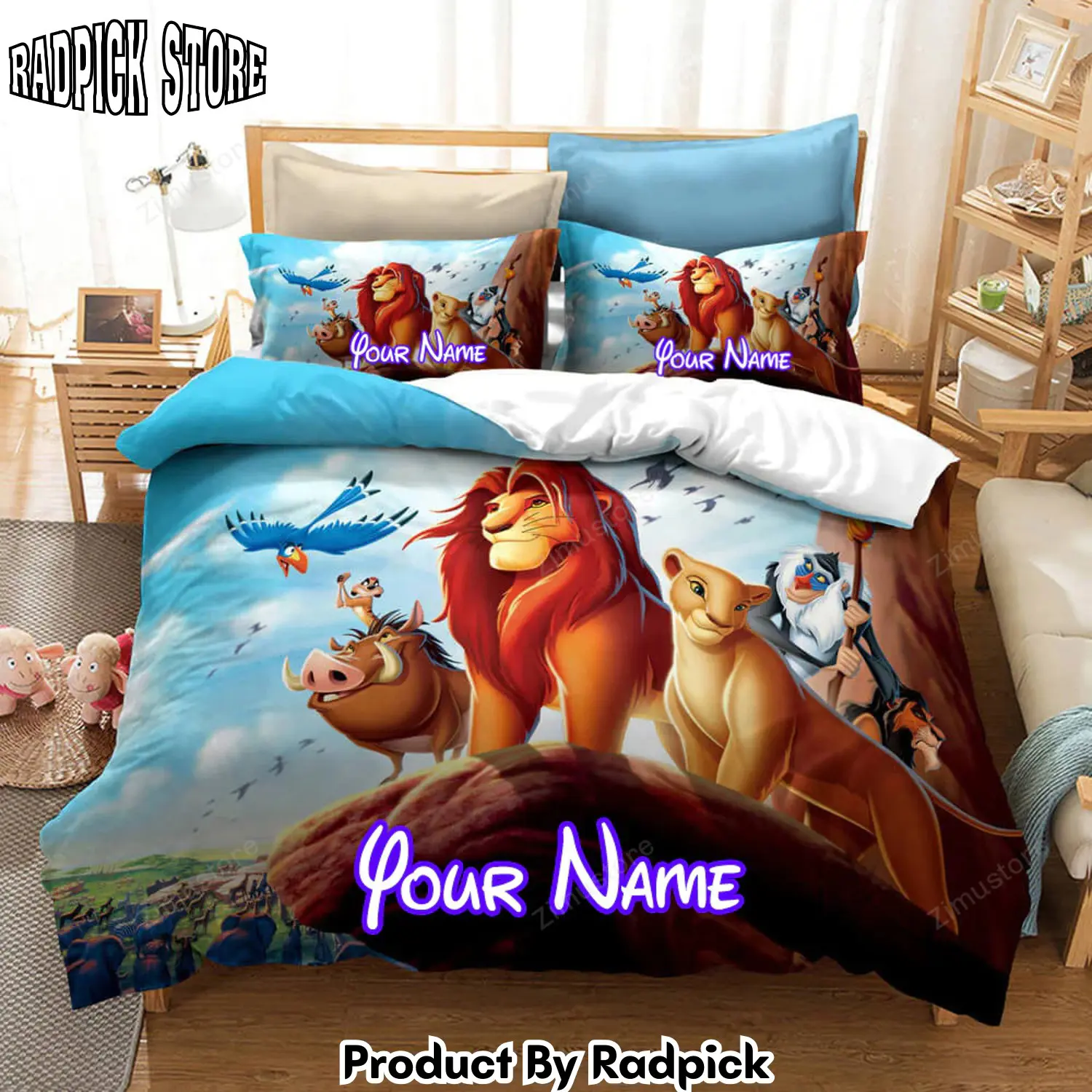 Radpick the lion king cosplay kids personalized name bedding set duvet cover sheets sets3962 rp3271091